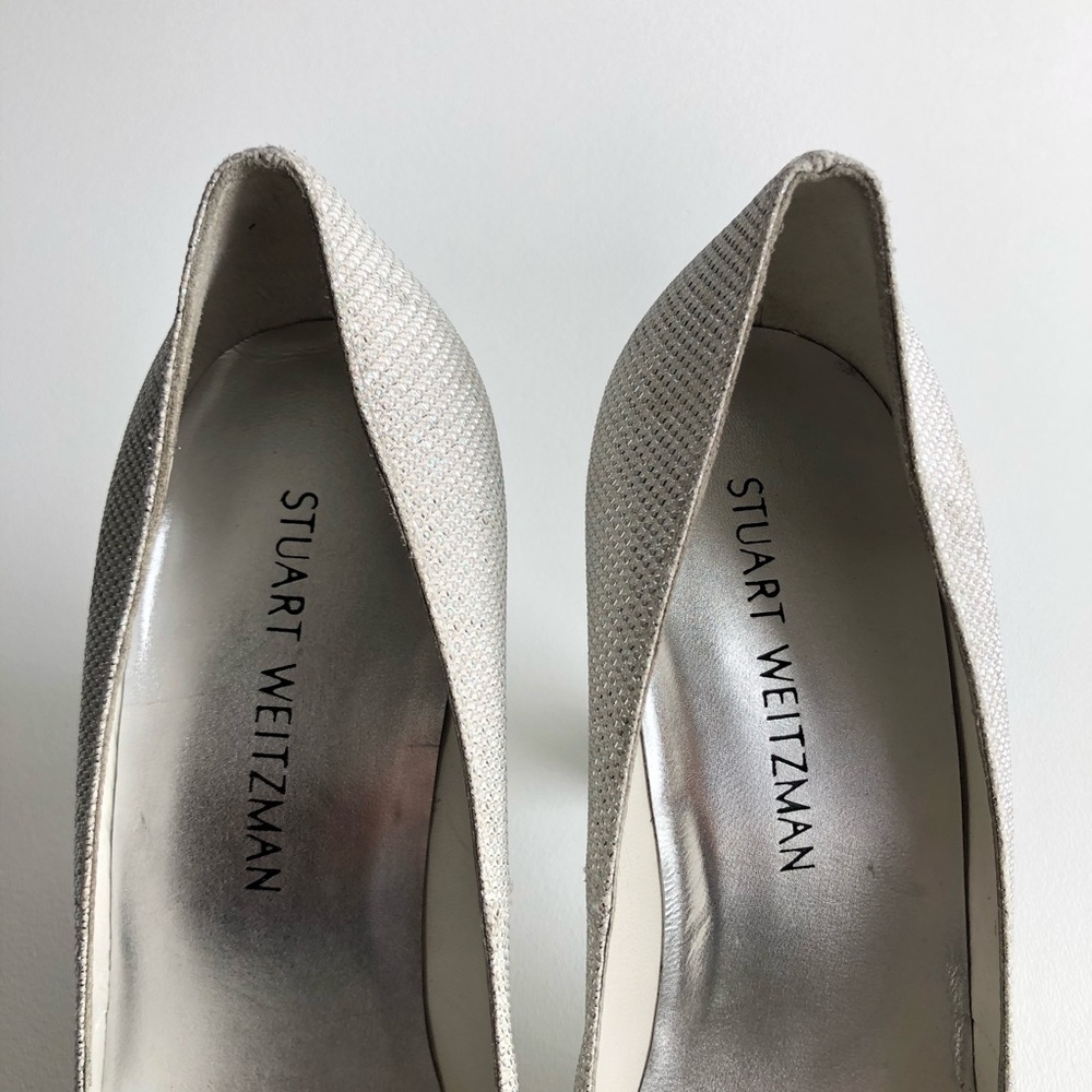 STUART WEITZMAN Silver Bling Studded Pumps Heels - Picture 7 of 8